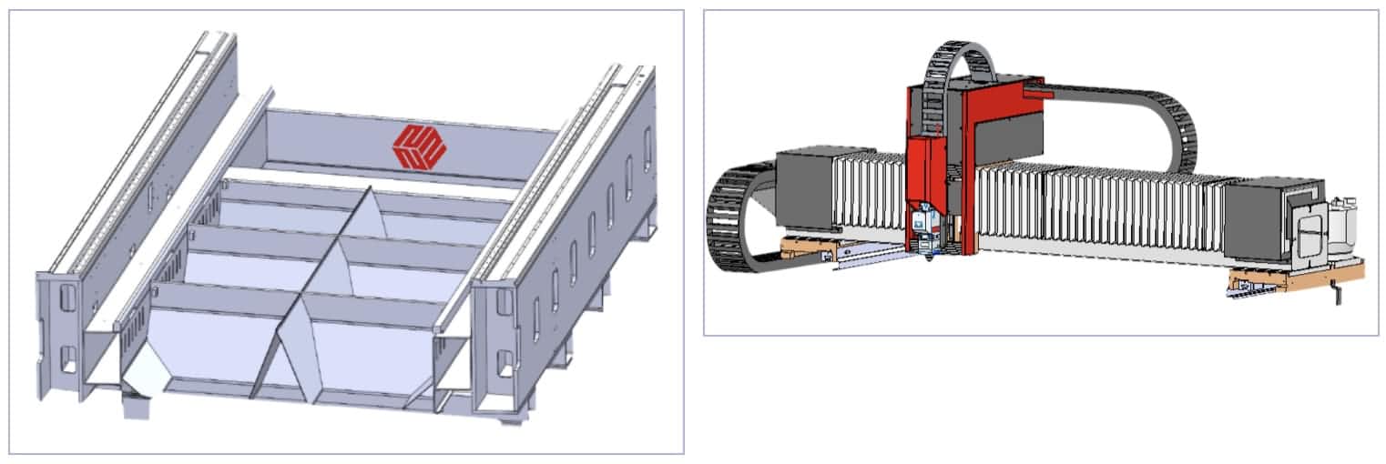Rama i wiązka maszyny do cięcia laserowego