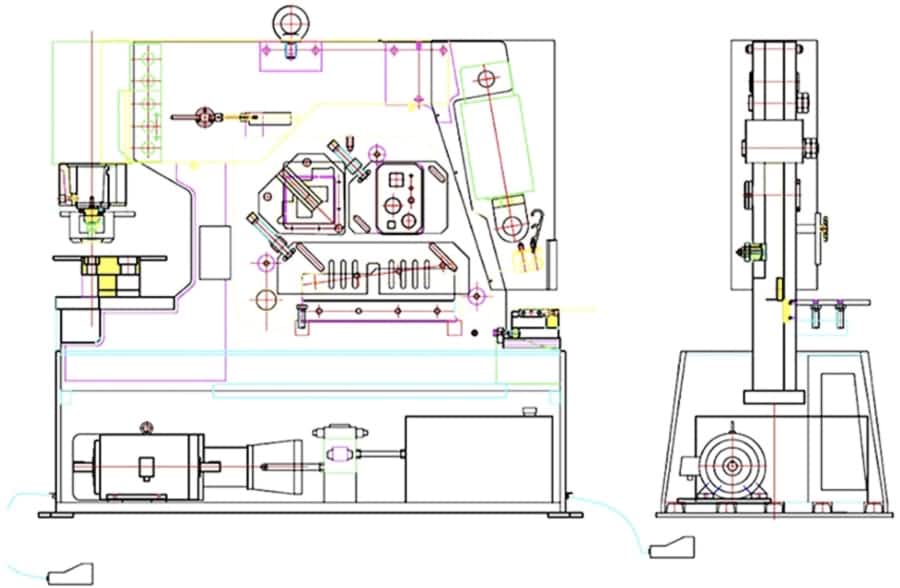 Rysunek wymiarowy robotnika żelaza